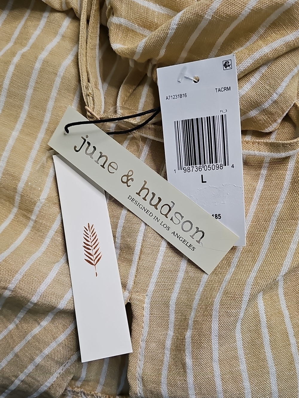 june & hudson Cream Striped Midi Sundress - Picture 7 of 8
